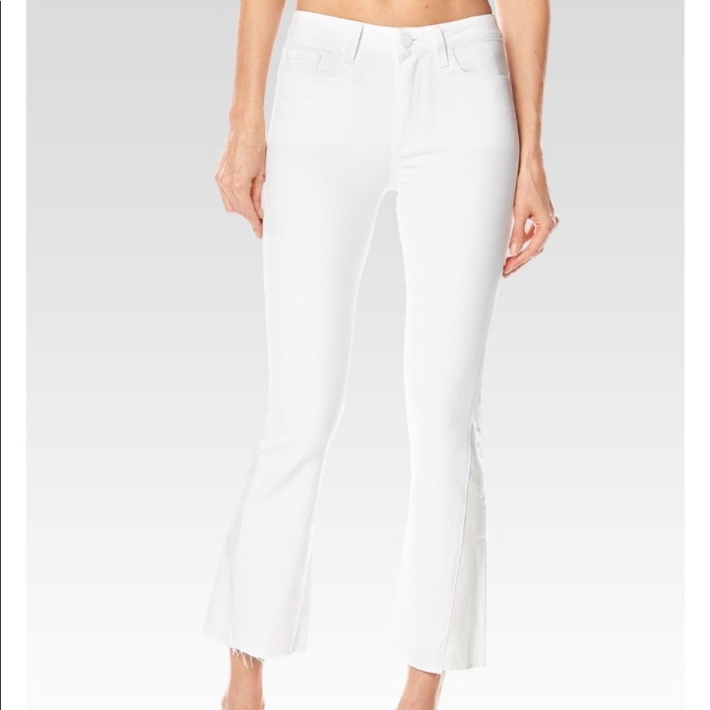 Paige Colette Crop Flare Optic White 27 Jeans Raw